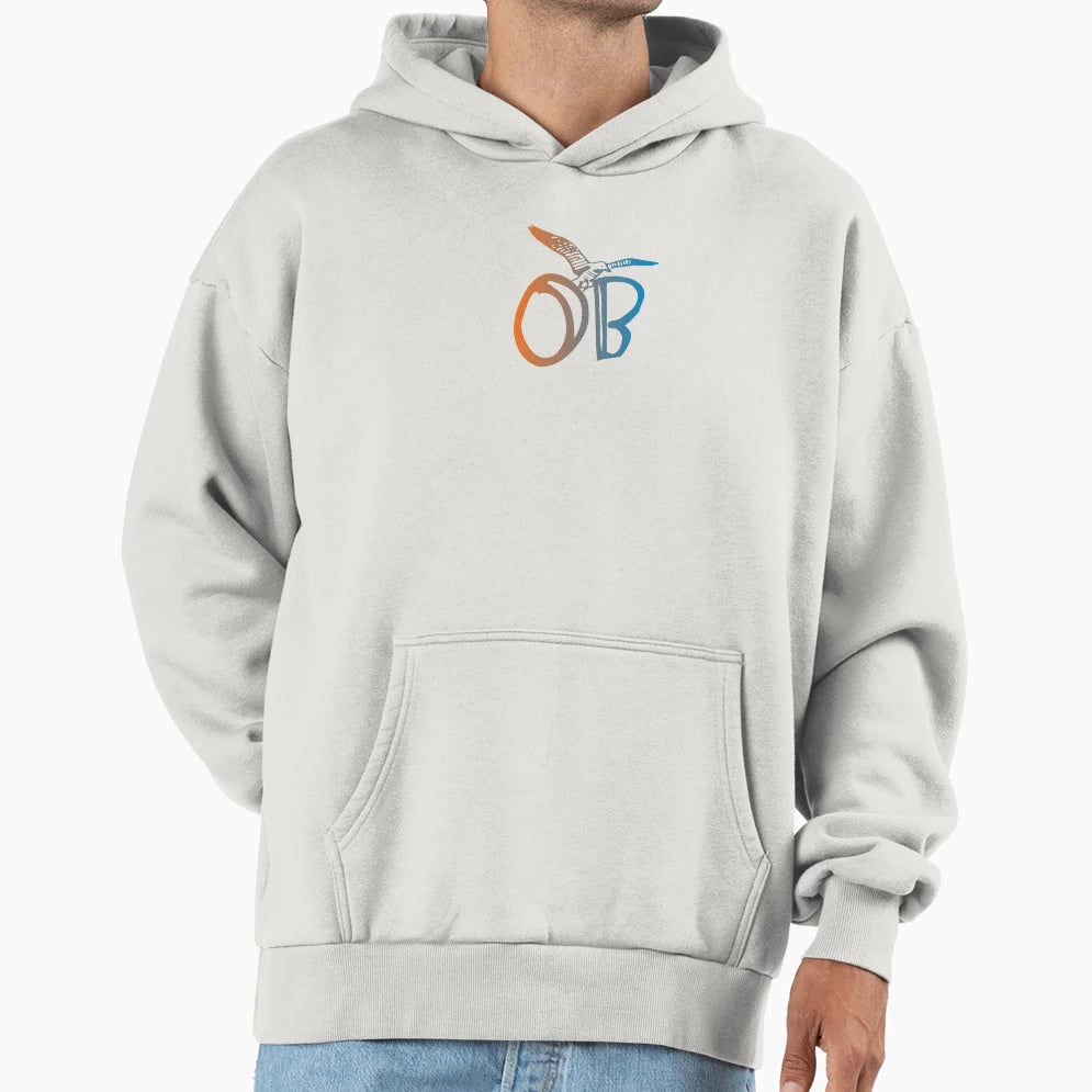 Ob Ocean Beach Seagull Orange Blue Grad Hoodie - Custom Art Print Unisex - T-Shirt, Sweatshirt, Hoodie