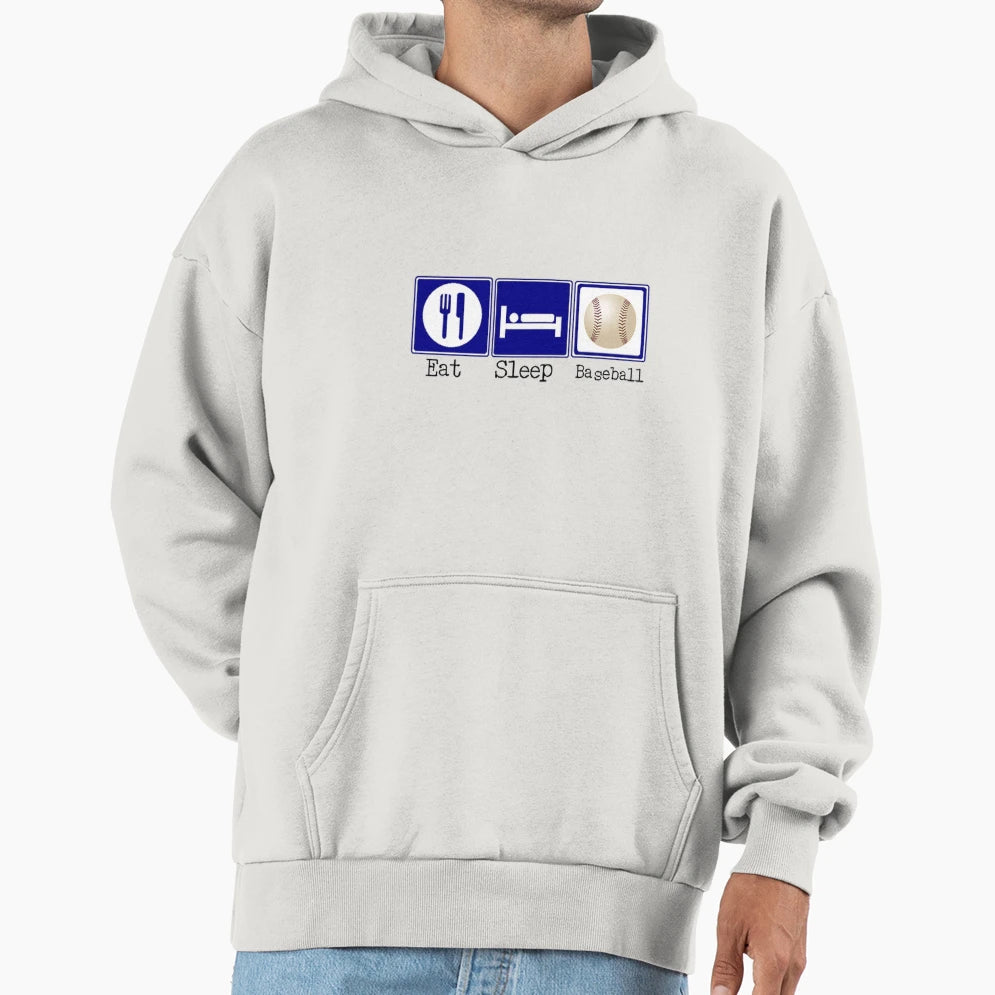 Eat Sleep Baseball Hoodie - Custom Art Print for Adults - T-Shirt, Sweatshirt, Hoodie