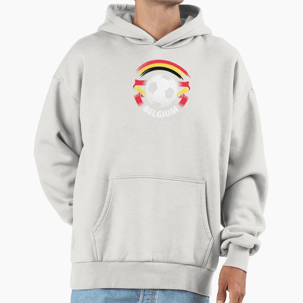 Belgium Football Soccer Fan Flag Hoodie - Minimalist Print for Adults - T-Shirt, Sweatshirt, Hoodie