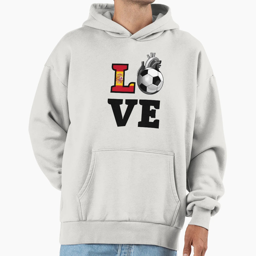 Love Spanish Soccer Hoodie - Fun Novelty Design for Adults - T-Shirt, Sweatshirt, Hoodie