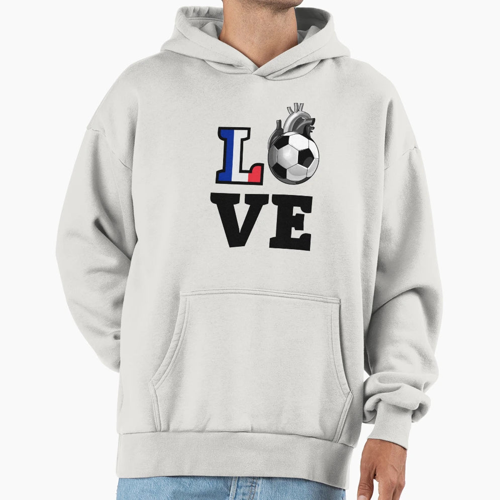 Love French Soccer Hoodie - Custom Art Print for Adults - T-Shirt, Sweatshirt, Hoodie