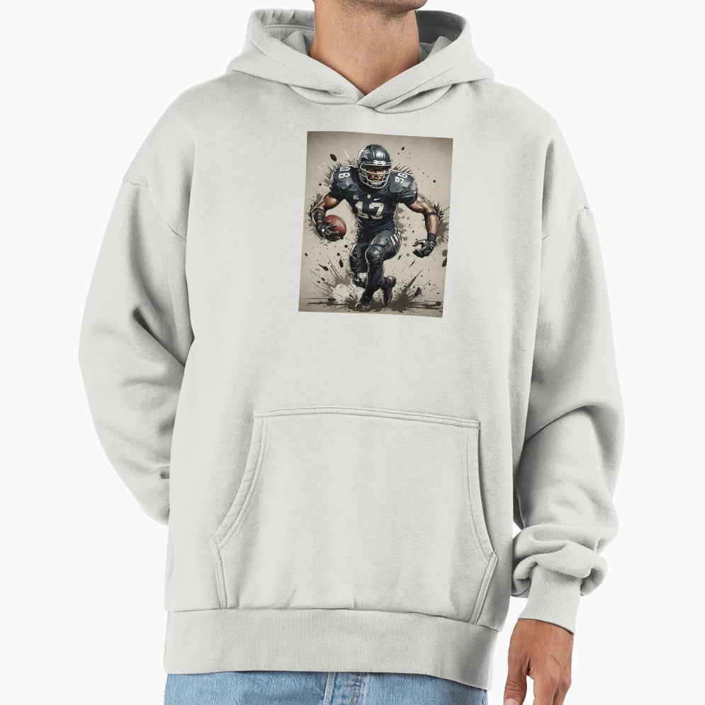 Gridiron Fury Punk American Football Hoodie - Novelty Apparel Unisex - T-Shirt, Sweatshirt, Hoodie