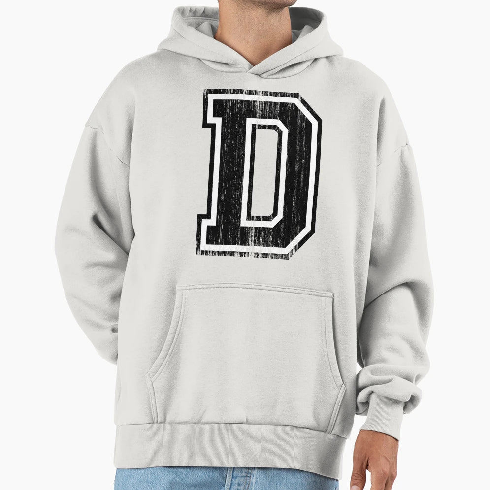 Big Varsity Letter D Hoodie - Minimalist Print Unisex - T-Shirt, Sweatshirt, Hoodie