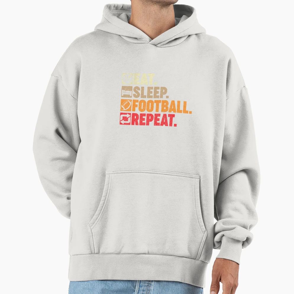Eat Sleep American Football Repeat Ns Hoodie - Trendy Graphic Men Women - T-Shirt, Sweatshirt, Hoodie