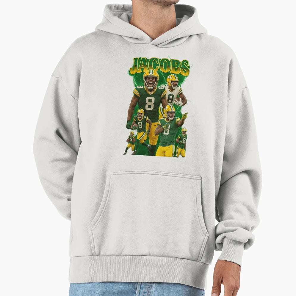 Josh Jacobs Green Bay Hoodie - Custom Art Print Unisex - T-Shirt, Sweatshirt, Hoodie