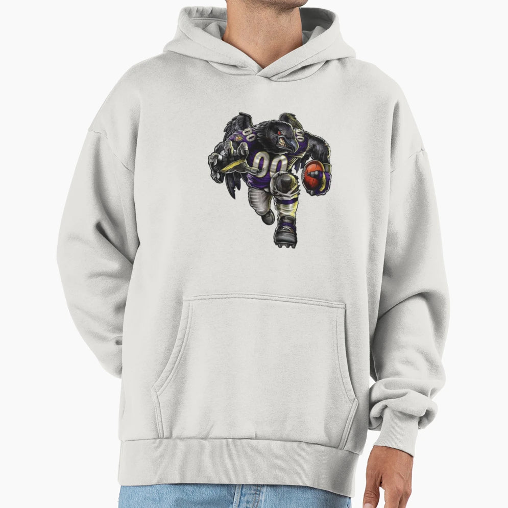 Baltimore Ravens Nfl Mascot Hoodie - Custom Art Print for Adults - T-Shirt, Sweatshirt, Hoodie