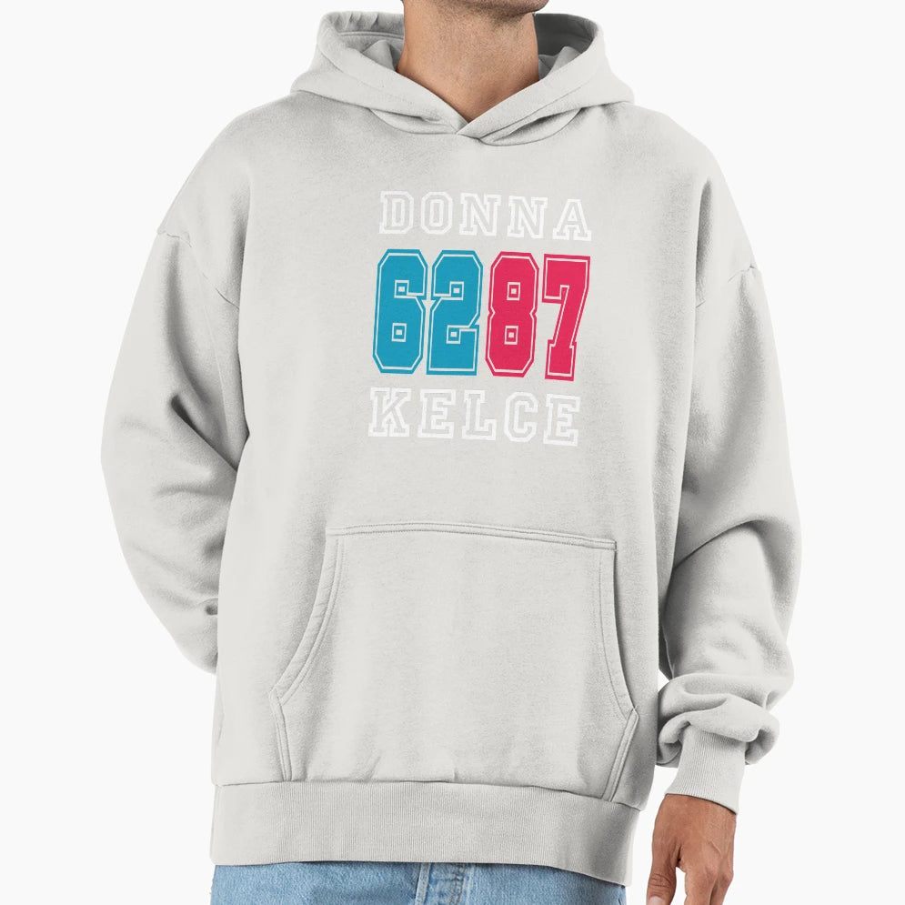 Kelcebowl Football Kelces Mom Donna Hoodie - Minimalist Print for Adults - T-Shirt, Sweatshirt, Hoodie