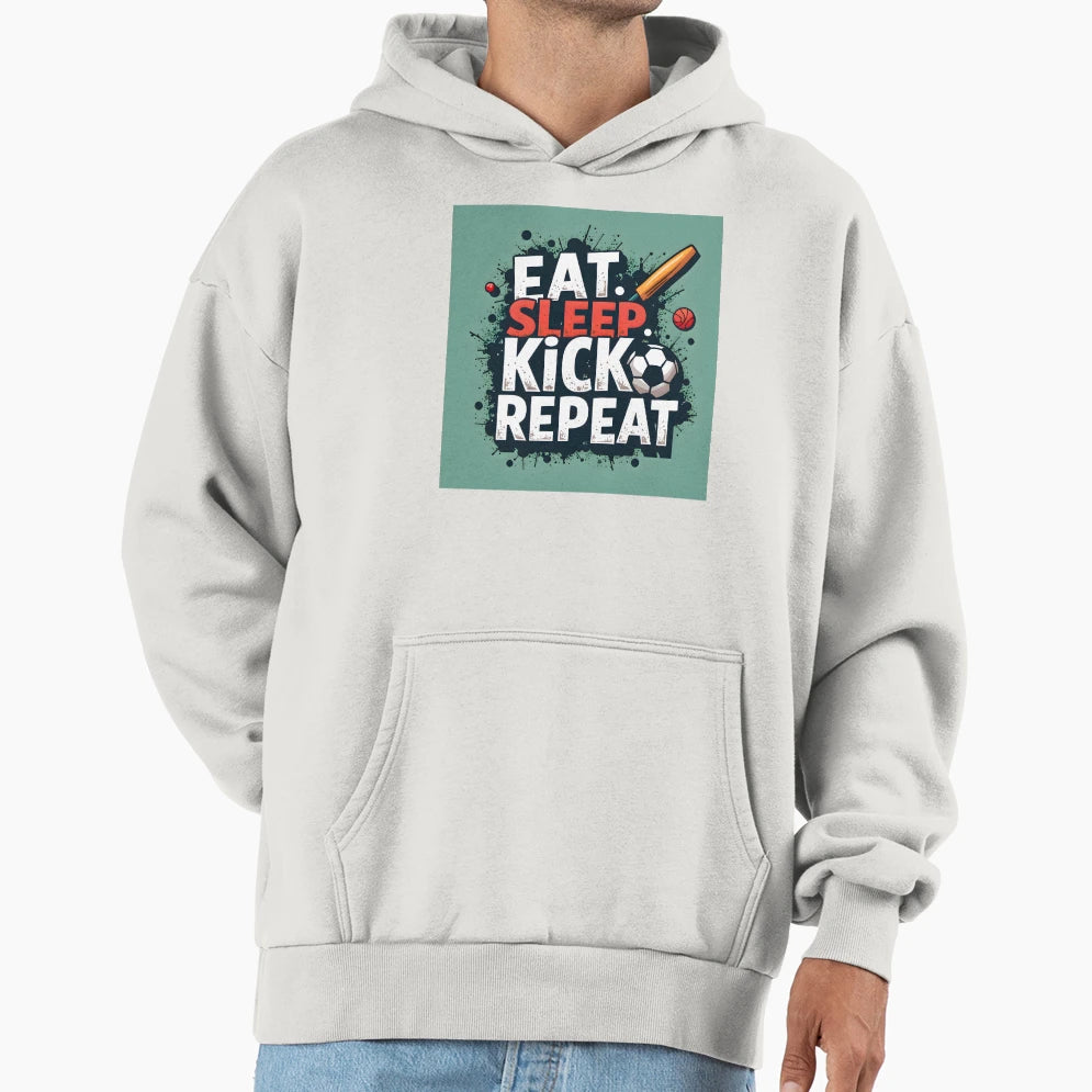 Eat Sleep Soccer Repeat Football Hoodie - Casual Everyday Wear Men Women - T-Shirt, Sweatshirt, Hoodie