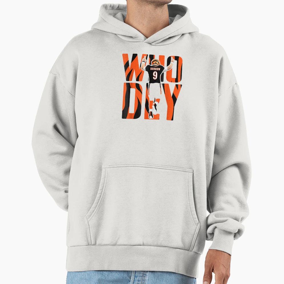Bengal Tiger Who Dey Football Love Hoodie - Fun Novelty Design Men Women - T-Shirt, Sweatshirt, Hoodie