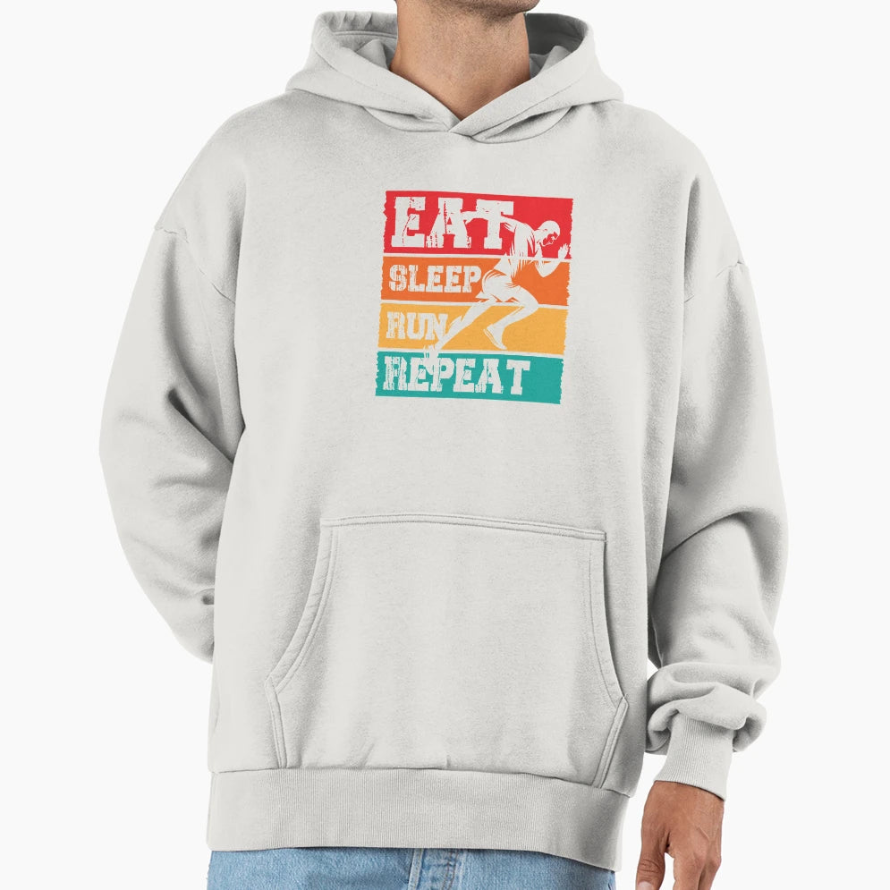 Eat Sleep Run Repeat Hoodie - Custom Art Print for Adults - T-Shirt, Sweatshirt, Hoodie