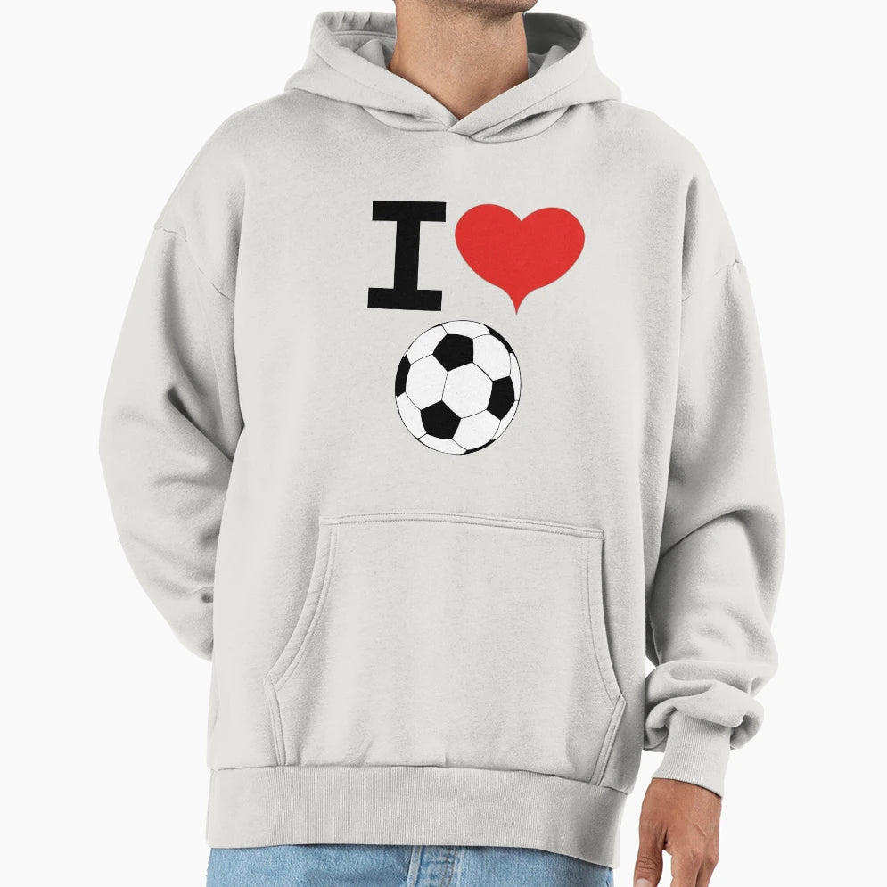 I Love Football Hoodie - Fun Novelty Design Men Women - T-Shirt, Sweatshirt, Hoodie
