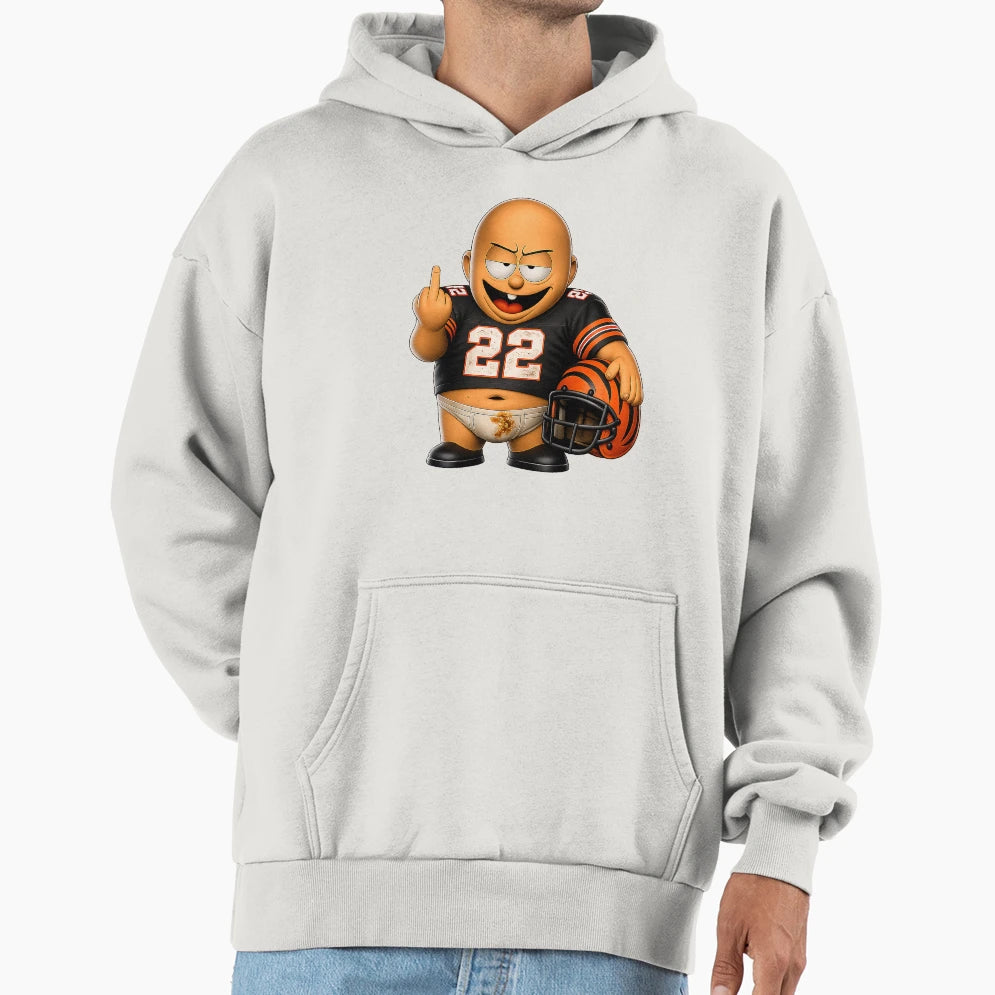 Funny American Football Player Cartoon Hoodie - Novelty Apparel Men Women - T-Shirt, Sweatshirt, Hoodie