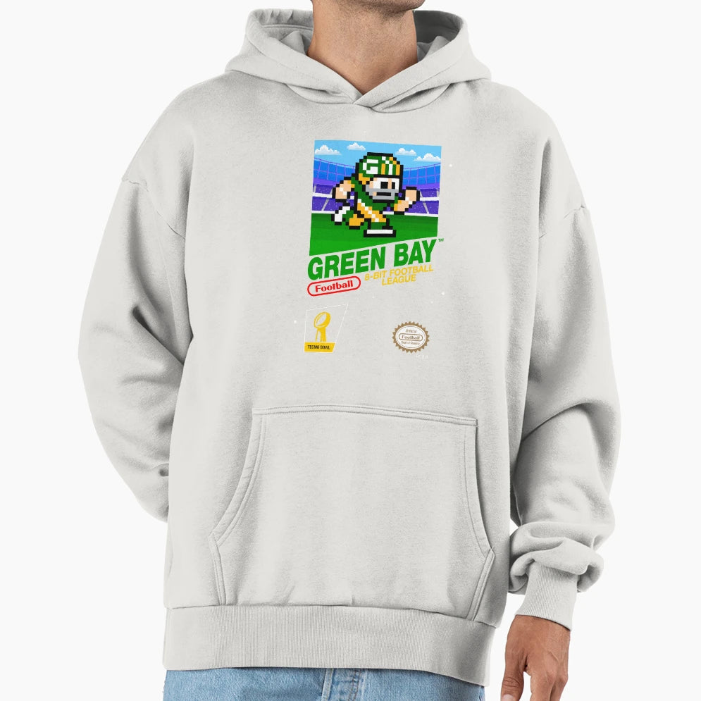 Green Bay Packers 8 Bit Videogames Cartridge Hoodie - Graphic Print Unisex - T-Shirt, Sweatshirt, Hoodie