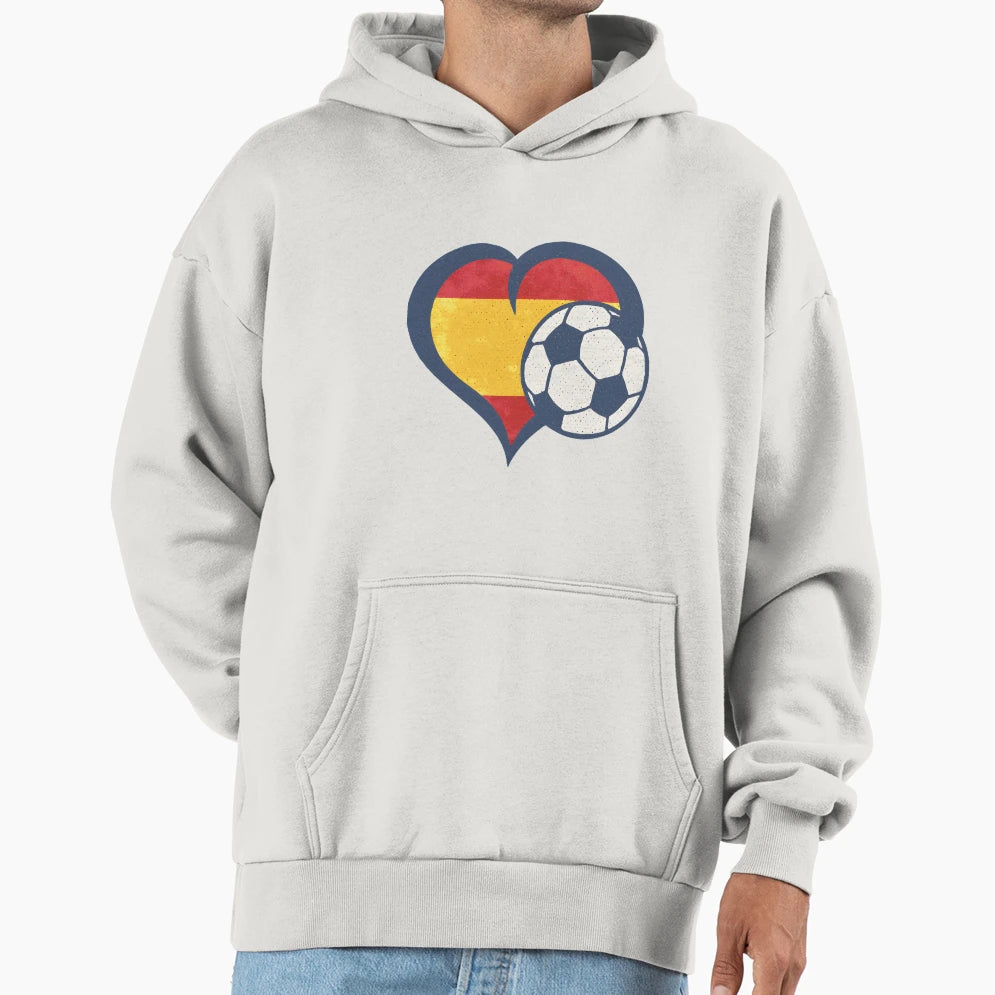 Soccer Heart Spanish Flag Woso Futfem Hoodie - Graphic Print Men Women - T-Shirt, Sweatshirt, Hoodie