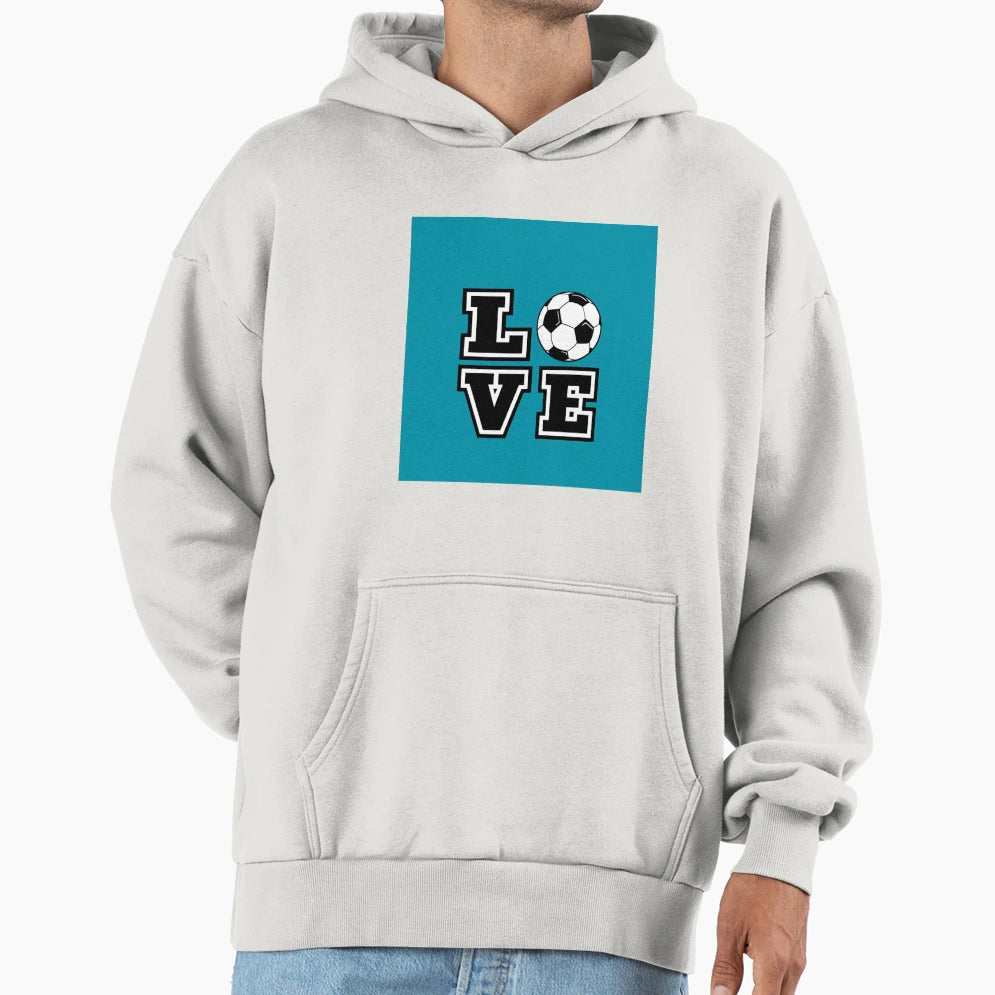I Love Soccer Text Chiffon Hoodie - Graphic Print Unisex - T-Shirt, Sweatshirt, Hoodie