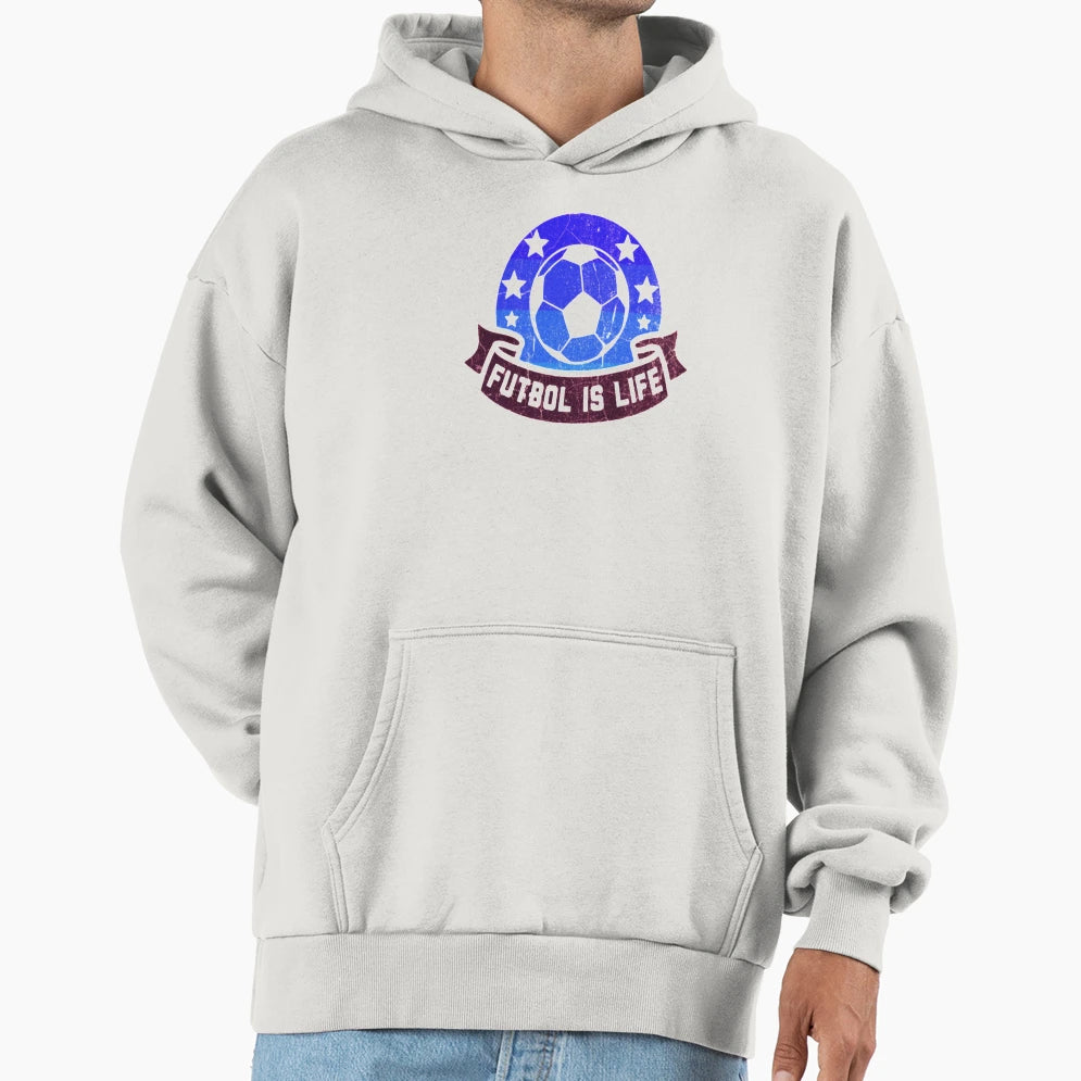 Funny Futbol Is Life Soccer Players Hoodie - Minimalist Print Unisex - T-Shirt, Sweatshirt, Hoodie