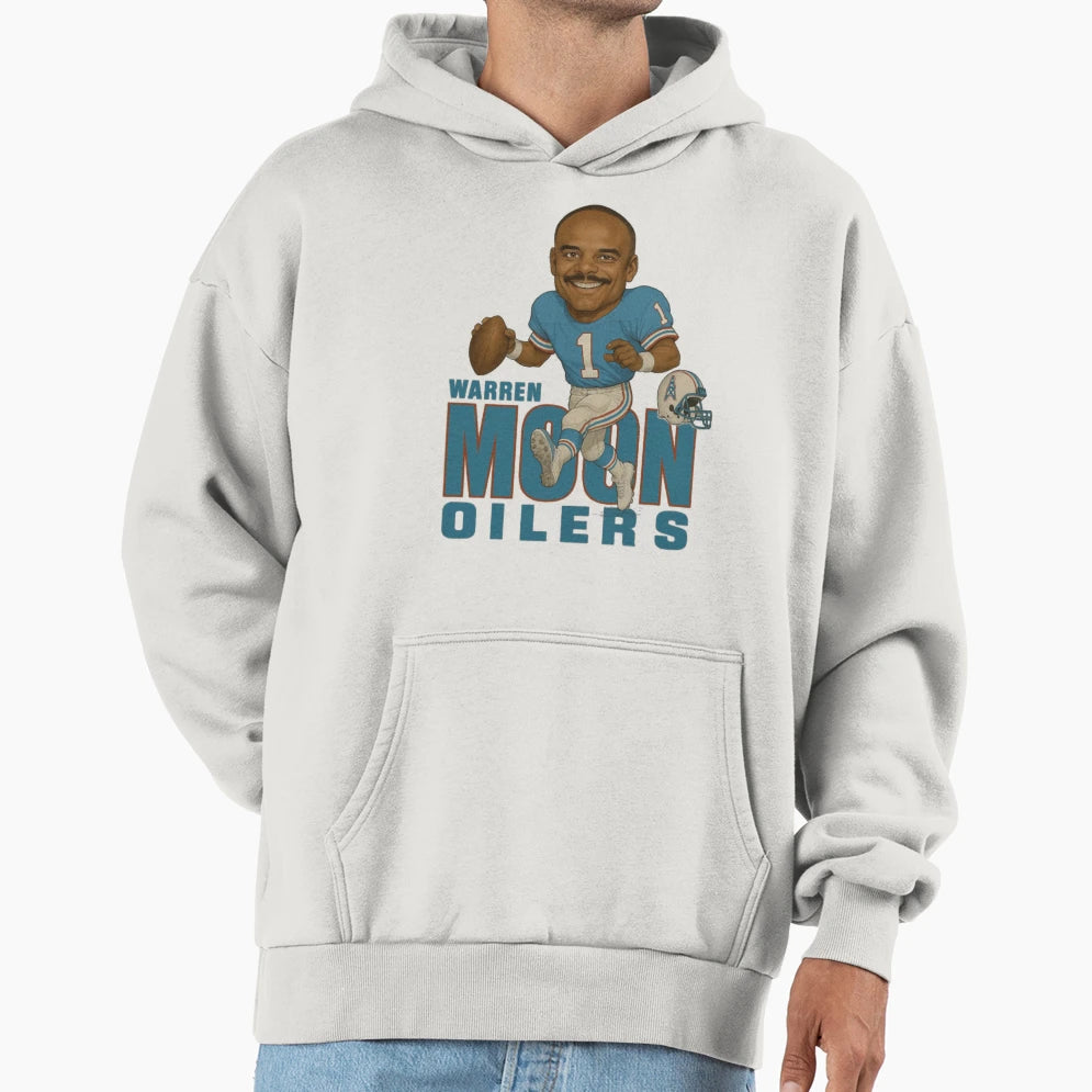 Warren Moon Houston Oilers Caricature Hoodie - Unique Graphic Men Women - T-Shirt, Sweatshirt, Hoodie