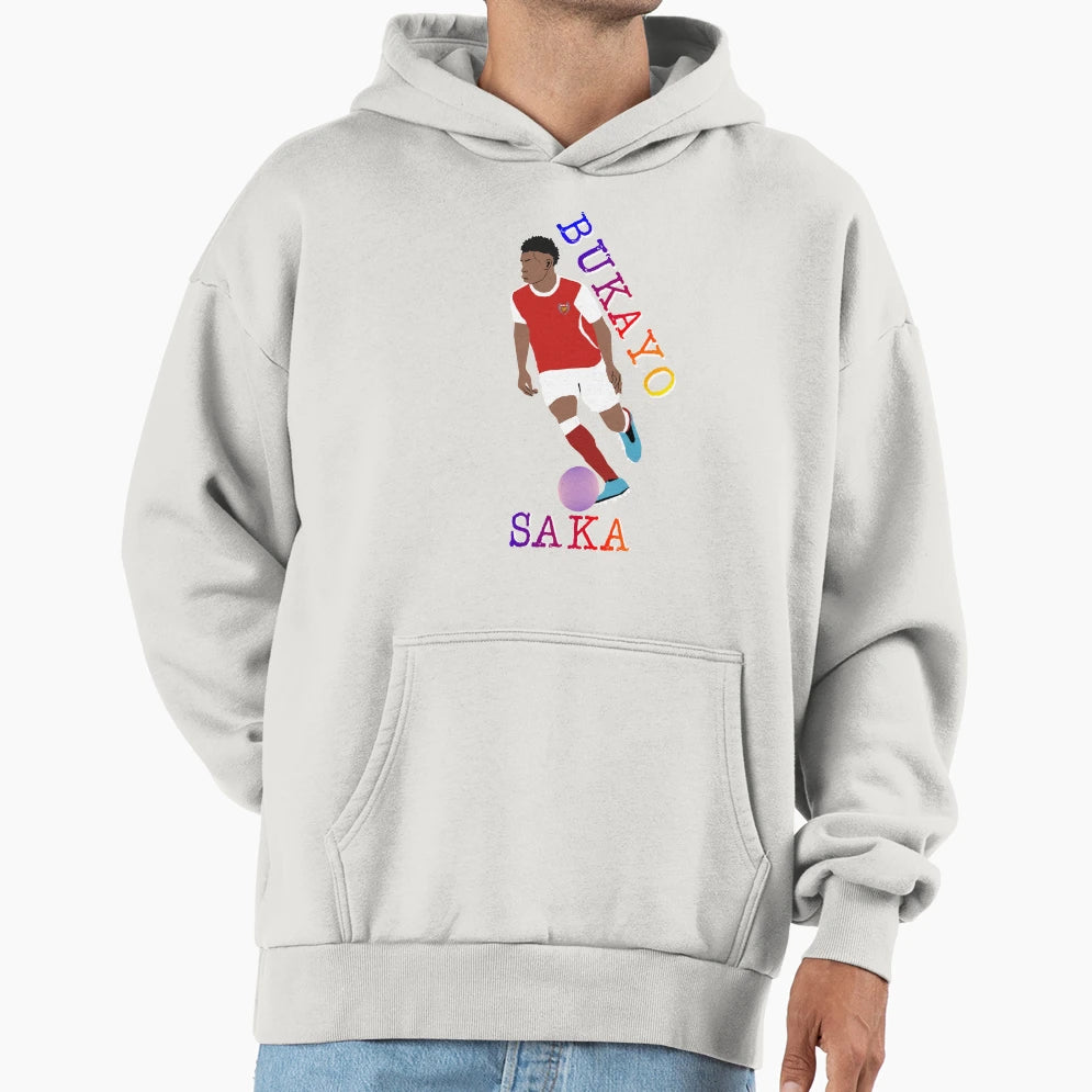 Saka Illustration Hoodie - Minimalist Print Men Women - T-Shirt, Sweatshirt, Hoodie