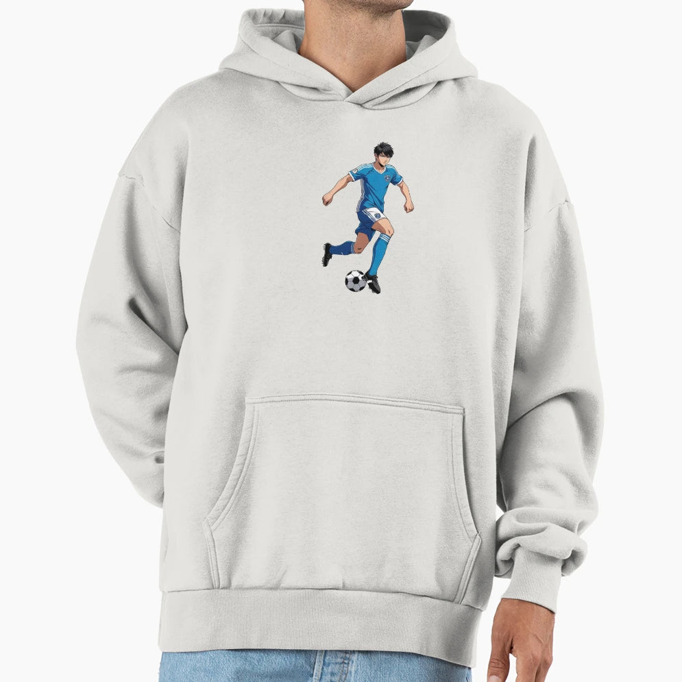 Anime Soccer Player Team Blue Hoodie - Custom Art Print Unisex - T-Shirt, Sweatshirt, Hoodie