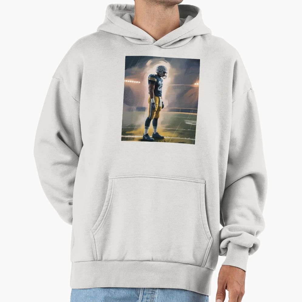 Dreamlike Football Illustration Under Hoodie - Graphic Print Men Women - T-Shirt, Sweatshirt, Hoodie