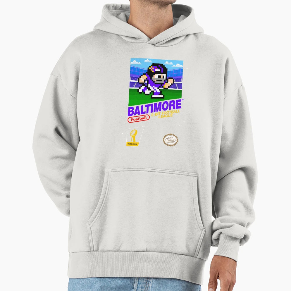 Baltimore Ravens 8 Bit Videogames Hoodie - Fun Novelty Design Unisex - T-Shirt, Sweatshirt, Hoodie
