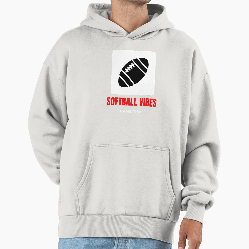 Softball Vibes Game Time Funny Hoodie - Aesthetic Graphic for Adults - T-Shirt, Sweatshirt, Hoodie