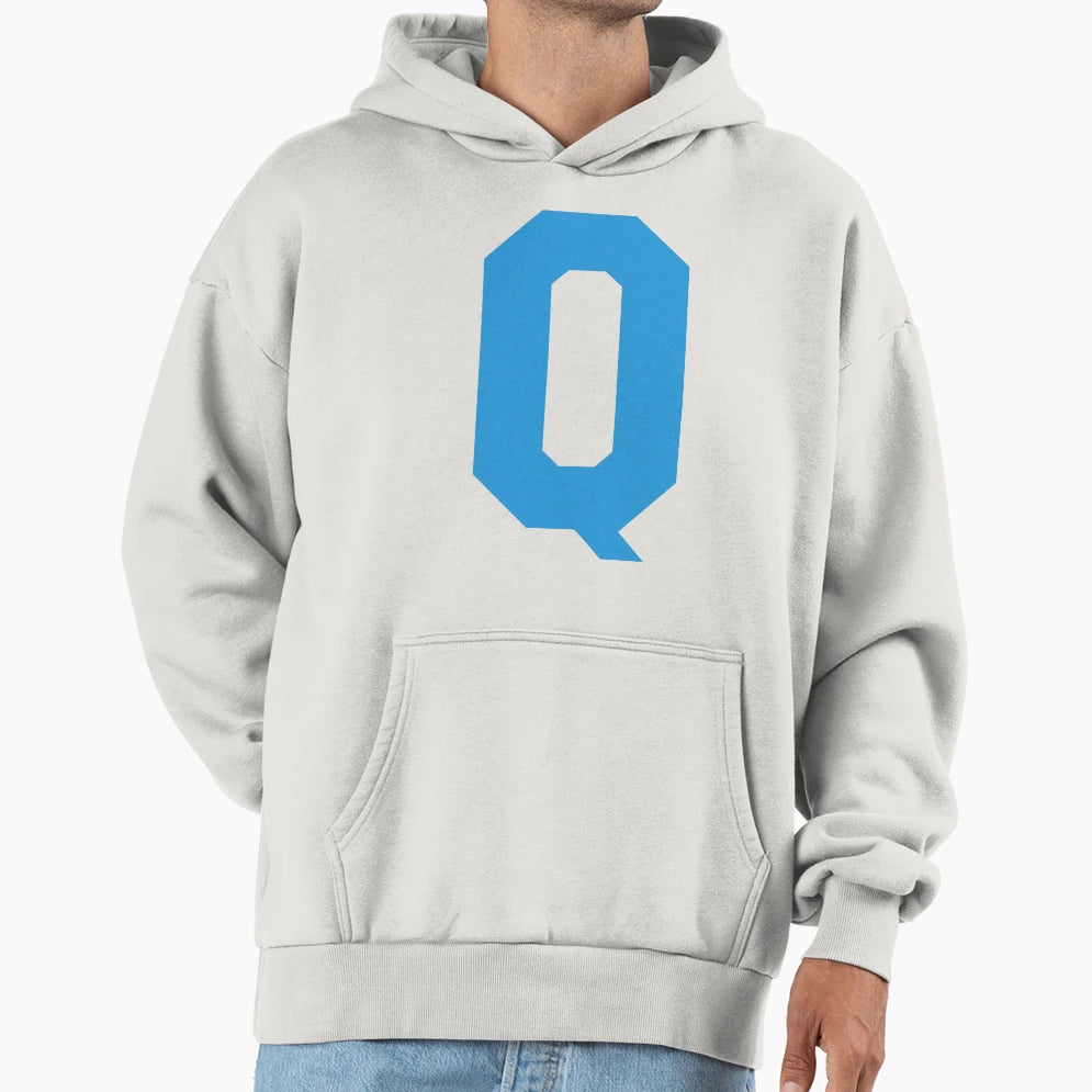 Alphabet Blue Q Sports Letter Q Hoodie - Minimalist Print Unisex - T-Shirt, Sweatshirt, Hoodie