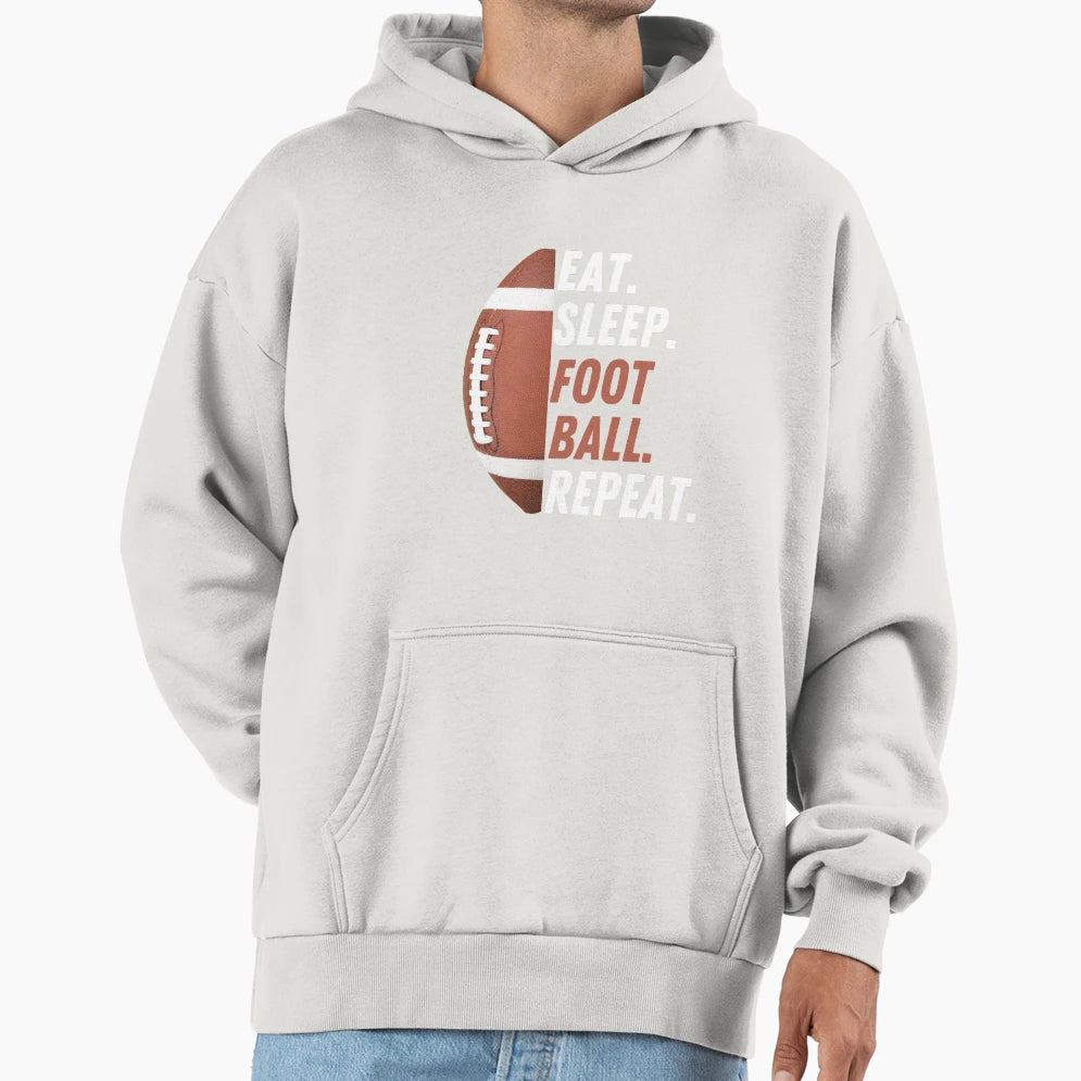 Eat Sleep Football Repeat Love T-Shirt - Aesthetic Graphic Men Women - T-Shirt, Sweatshirt, Hoodie