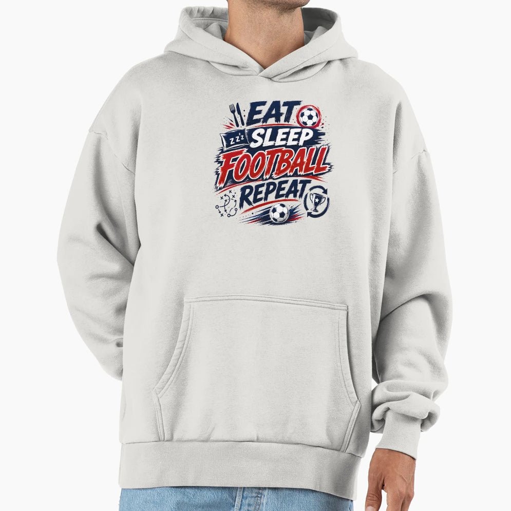 Eat Sleep Football Repeat Soccer Lover T-Shirt - Minimalist Print Unisex - T-Shirt, Sweatshirt, Hoodie