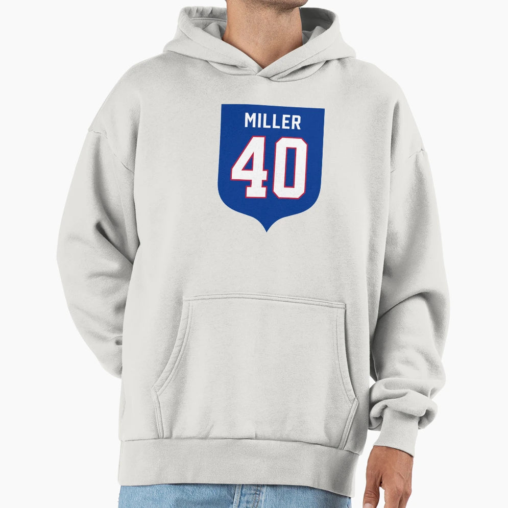 Von Miller 40 Emblem Hoodie - Trendy Graphic Unisex - T-Shirt, Sweatshirt, Hoodie