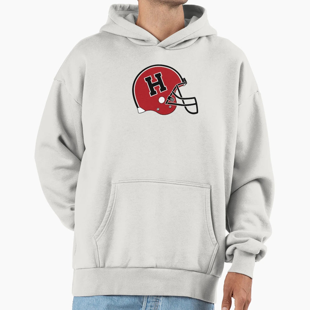 Harvard Crimson Football Helmet Logo Hoodie - Novelty Apparel for Adults - T-Shirt, Sweatshirt, Hoodie