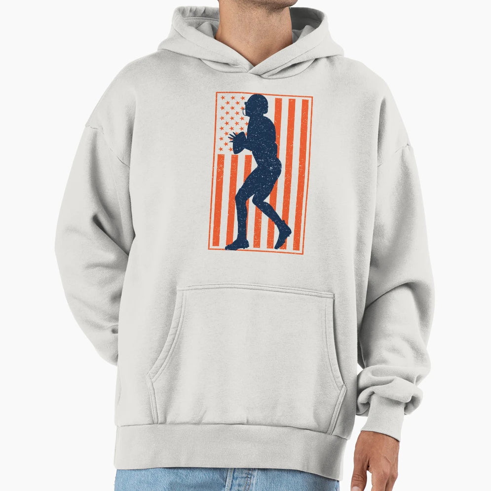 Football Quarterback Hoodie - Custom Art Print Men Women - T-Shirt, Sweatshirt, Hoodie