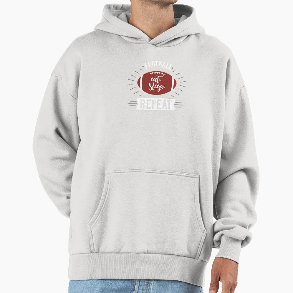 Football Eat Sleep Repeat Sports Babe Hoodie - Minimalist Print Men Women - T-Shirt, Sweatshirt, Hoodie