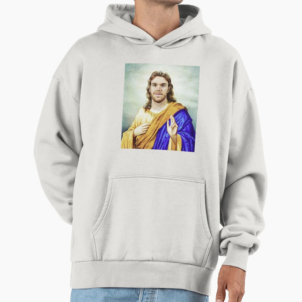 All Hail Mcjesus Matching Oilers Orange Hoodie - Aesthetic Graphic Unisex - T-Shirt, Sweatshirt, Hoodie