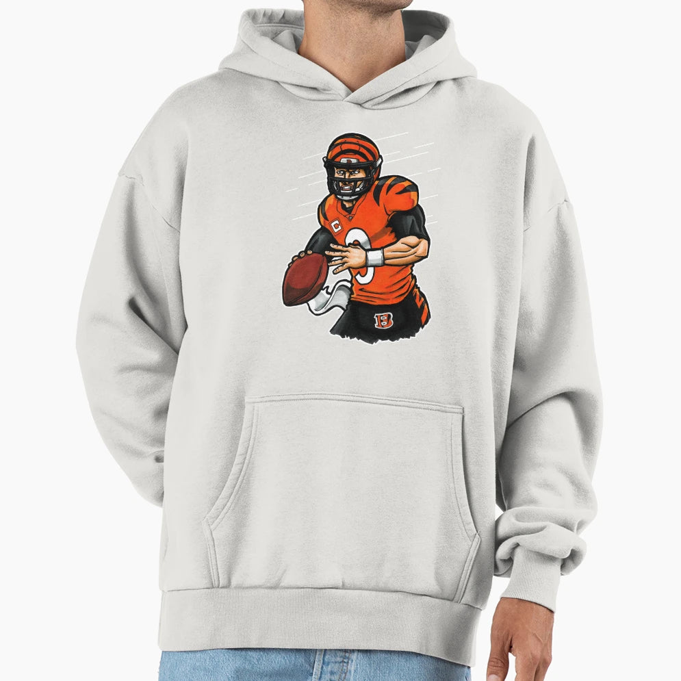 Burrow Qb Black Hoodie - Custom Art Print Unisex - T-Shirt, Sweatshirt, Hoodie