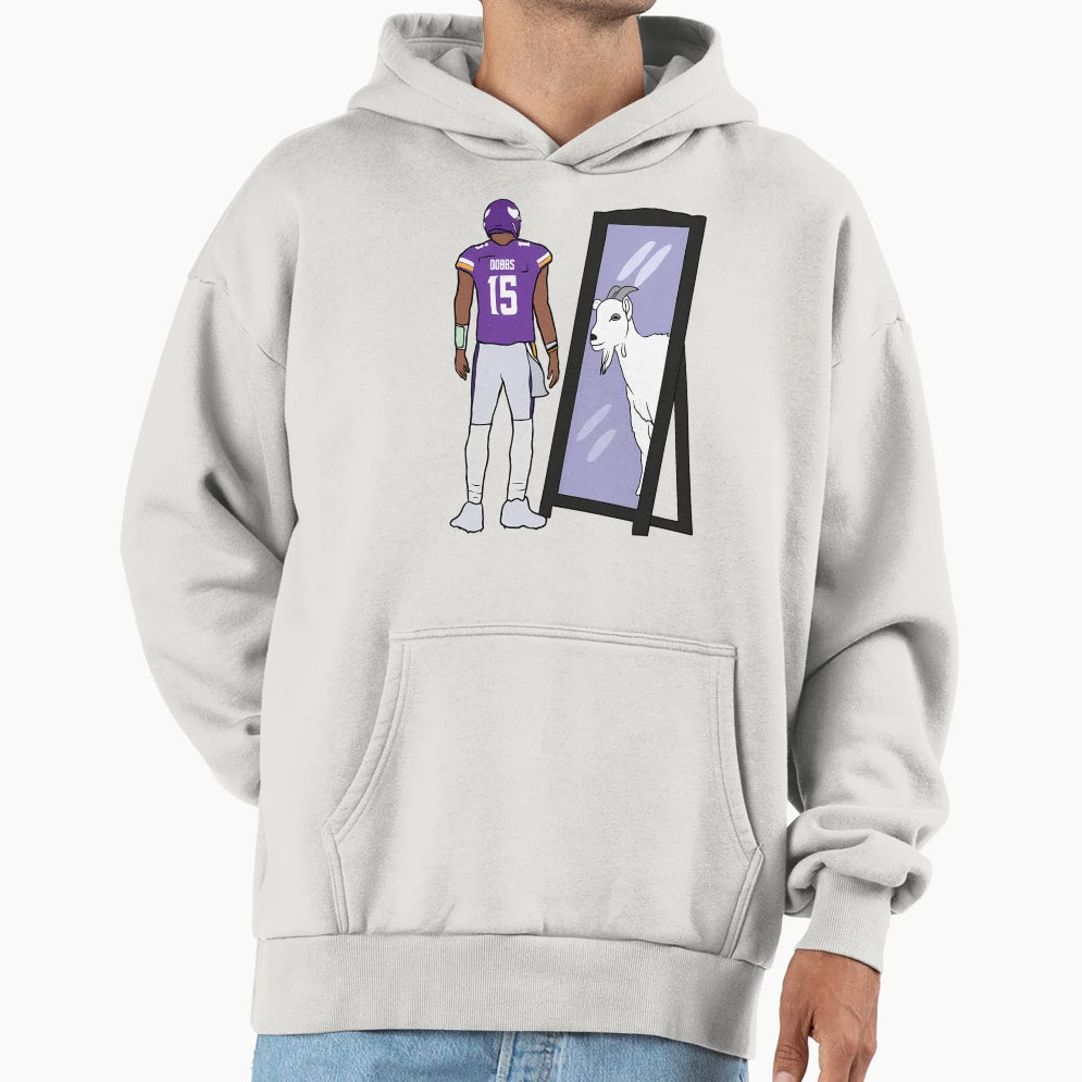 Joshua Dobbs Mirror Goat Hoodie - Minimalist Print for Adults - T-Shirt, Sweatshirt, Hoodie