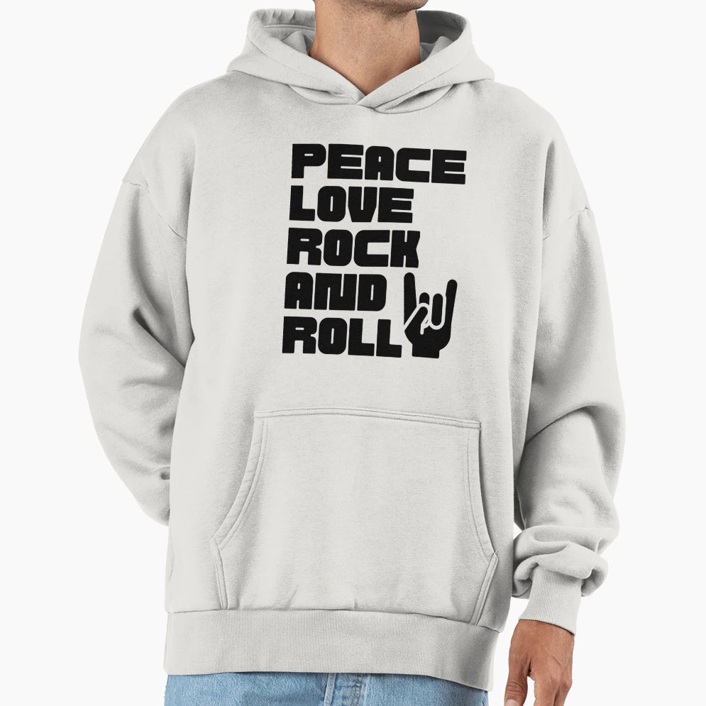 Peace Love Rock And Roll Hoodie - Aesthetic Graphic Unisex - T-Shirt, Sweatshirt, Hoodie
