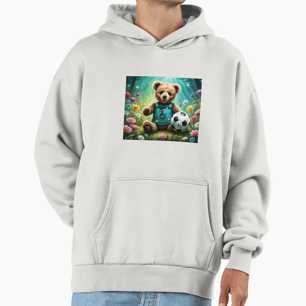 Teddy Wants To Play Football Hoodie - Casual Everyday Wear Men Women - T-Shirt, Sweatshirt, Hoodie
