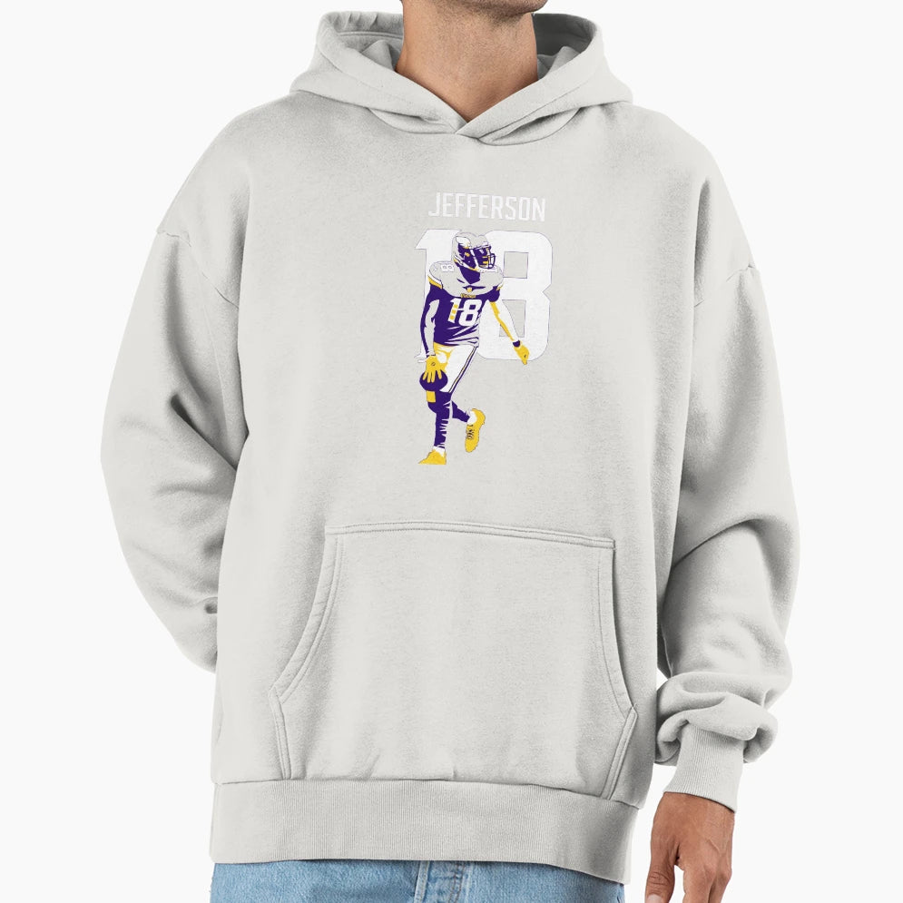 JJ Minnesota 18 Football Art Hoodie - Graphic Print Men Women - T-Shirt, Sweatshirt, Hoodie