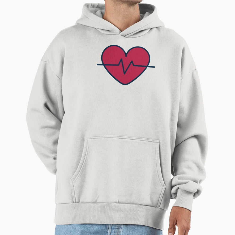 Pulse Heart Hoodie - Casual Everyday Wear for Adults - T-Shirt, Sweatshirt, Hoodie