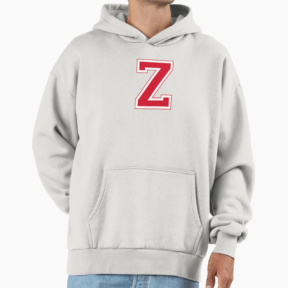 Red Varsity Letter Z Hoodie - Fun Novelty Design Men Women - T-Shirt, Sweatshirt, Hoodie