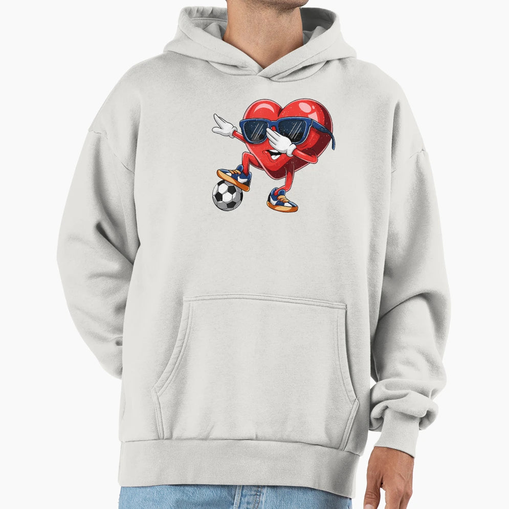 Valentines Day Heart Dabbing Heart Hoodie - Unique Graphic Men Women - T-Shirt, Sweatshirt, Hoodie