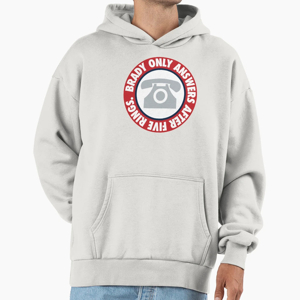 Brady Only Answers After Five Rings Red Hoodie - Unique Graphic Men Women - T-Shirt, Sweatshirt, Hoodie