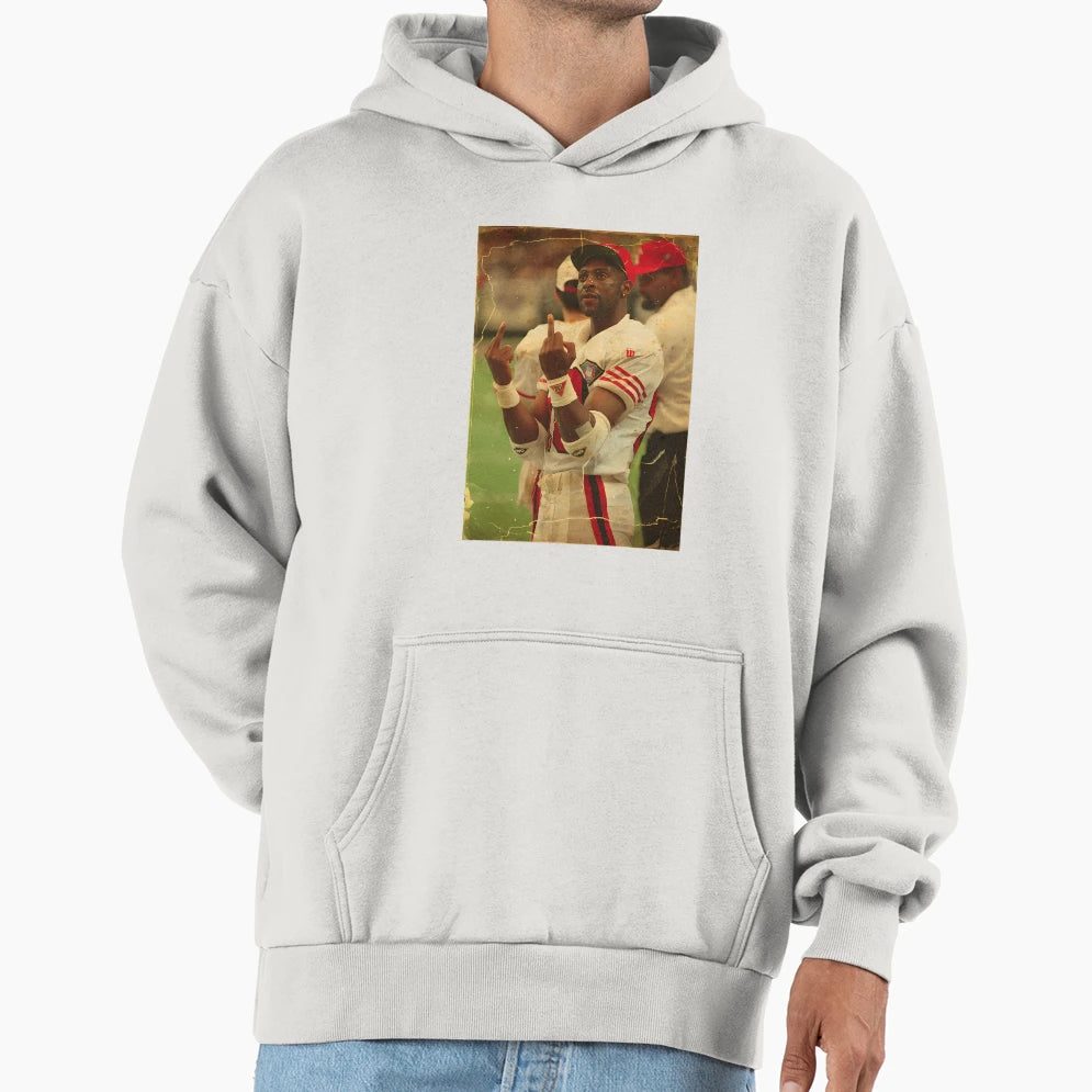 Memem Middle Finger Jerry Rice Hoodie - Casual Everyday Wear Unisex - T-Shirt, Sweatshirt, Hoodie