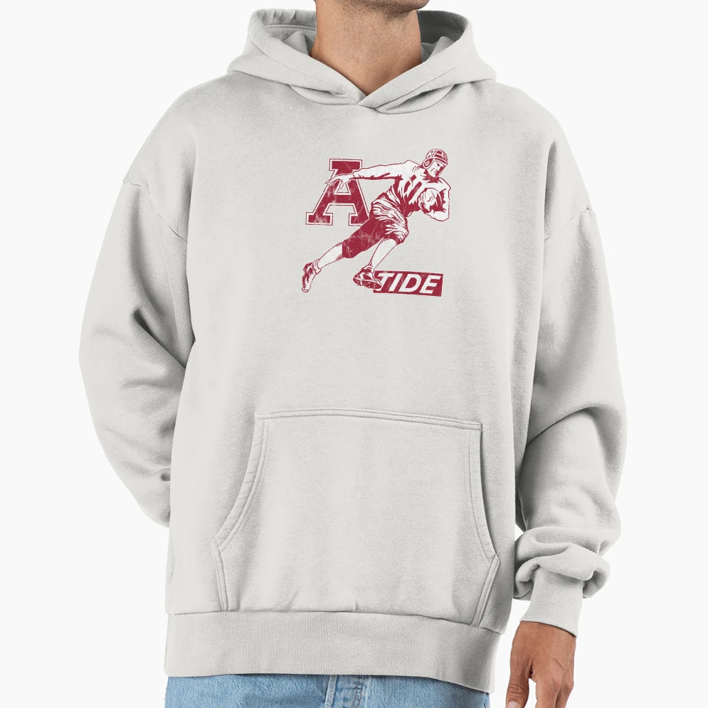Alabama Tidefootball Player Hoodie - Minimalist Print for Adults - T-Shirt, Sweatshirt, Hoodie