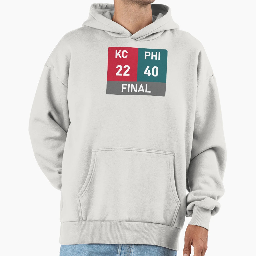 Super Bowl Final Score Hoodie - Graphic Print Men Women - T-Shirt, Sweatshirt, Hoodie