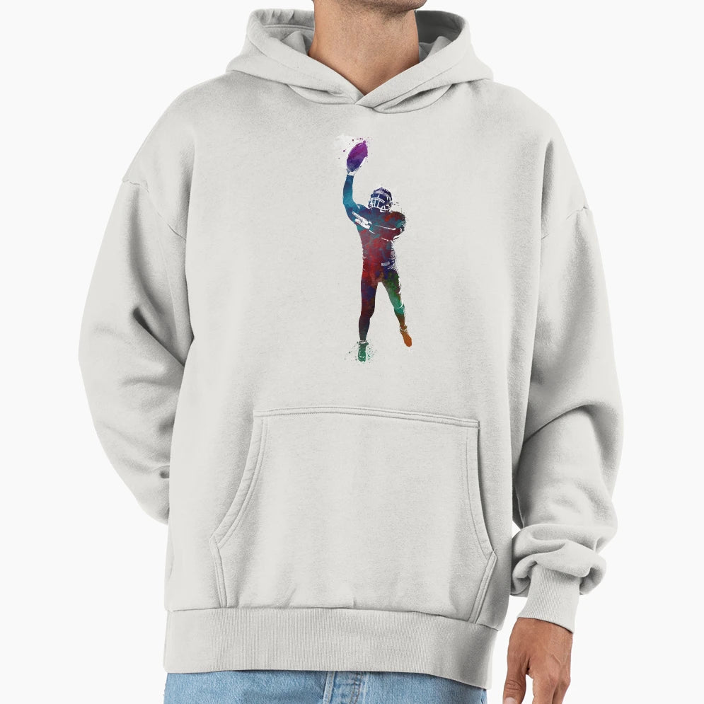 American Football Player Football Hoodie - Aesthetic Graphic for Adults - T-Shirt, Sweatshirt, Hoodie