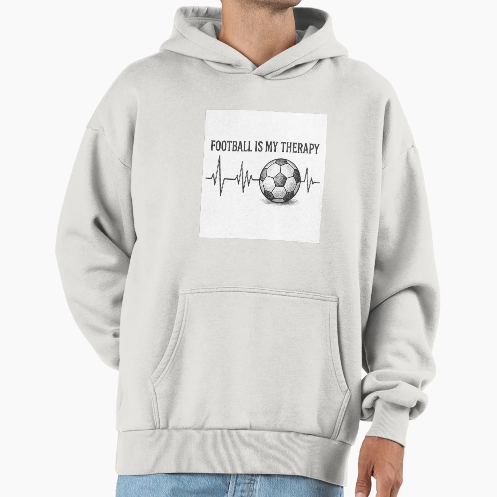 Football Is My Therapy Minimalist Hoodie - Novelty Apparel for Adults - T-Shirt, Sweatshirt, Hoodie