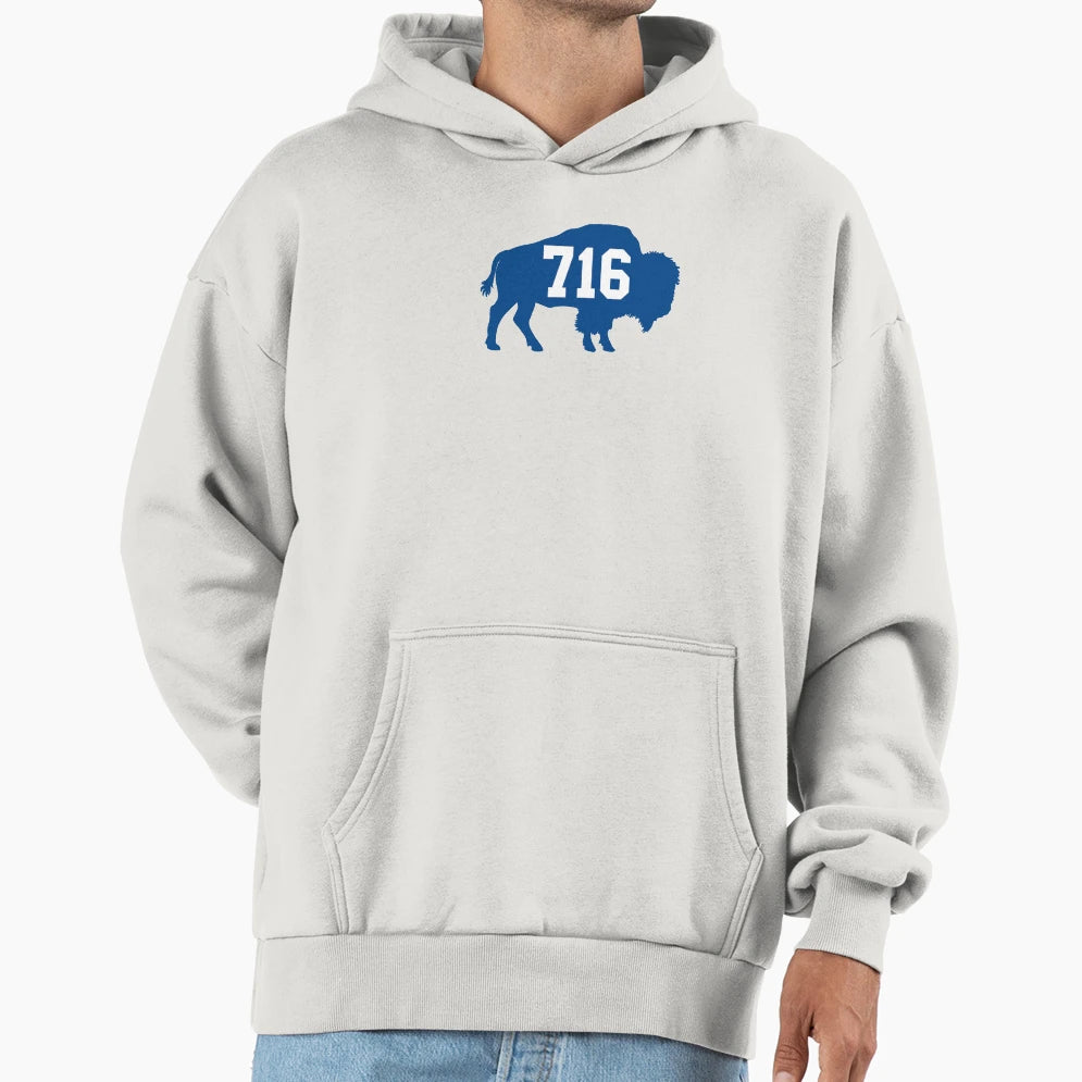 Standing Buffalo 716 Hoodie - Minimalist Print Unisex - T-Shirt, Sweatshirt, Hoodie