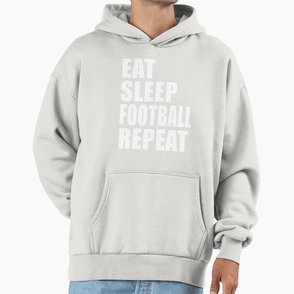 Eat Sleep Football Repeat Player Team T-Shirt - Aesthetic Graphic Unisex - T-Shirt, Sweatshirt, Hoodie